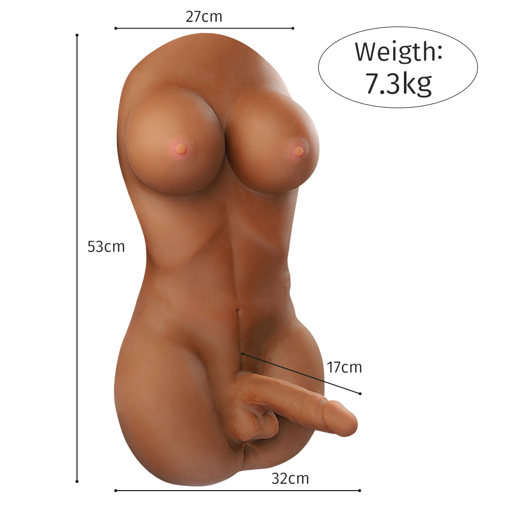 US Stock - SexDollPartner Lesbian & Bisexual XS-MA30010 Torso with Dildos-1