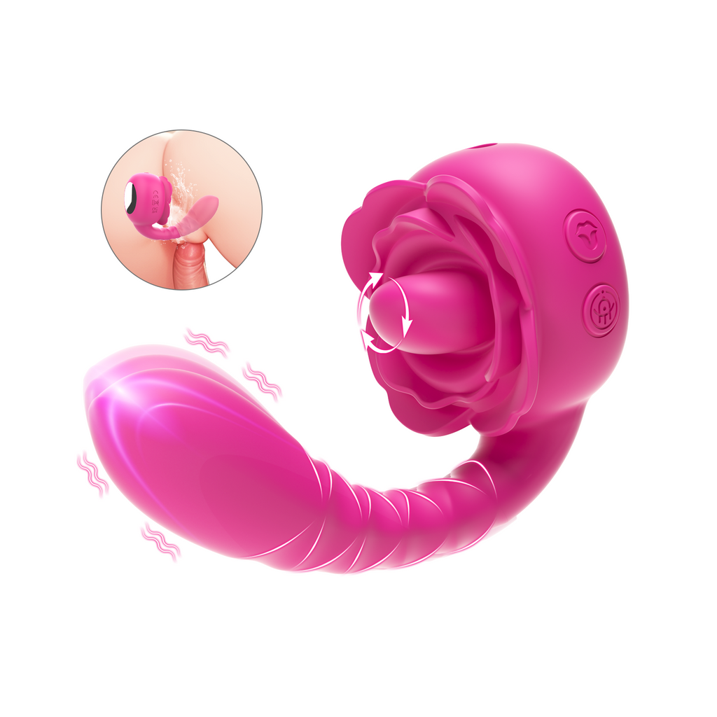 Twin Rose Thrusting G Spot Vibrator – Tongue Teasing | V For V