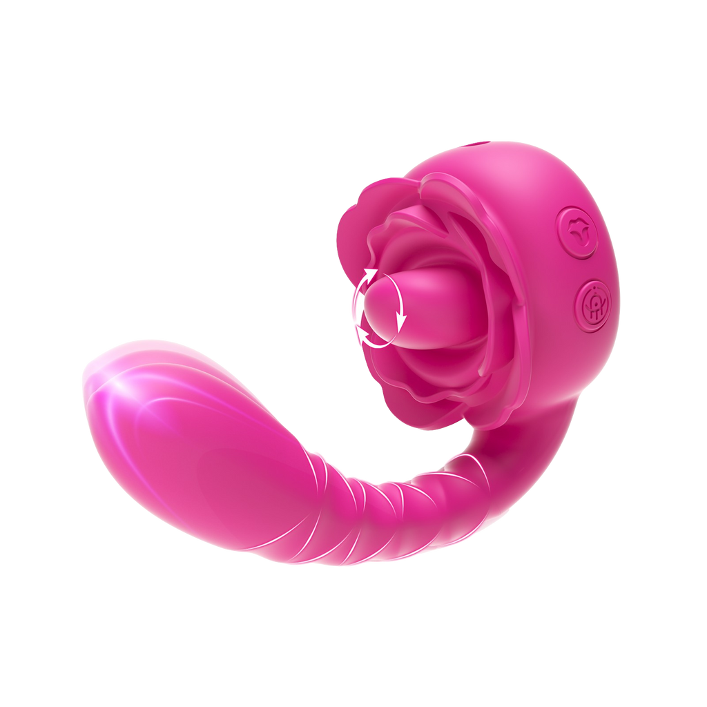 Twin Rose Thrusting G Spot Vibrator – Tongue Teasing | V For V