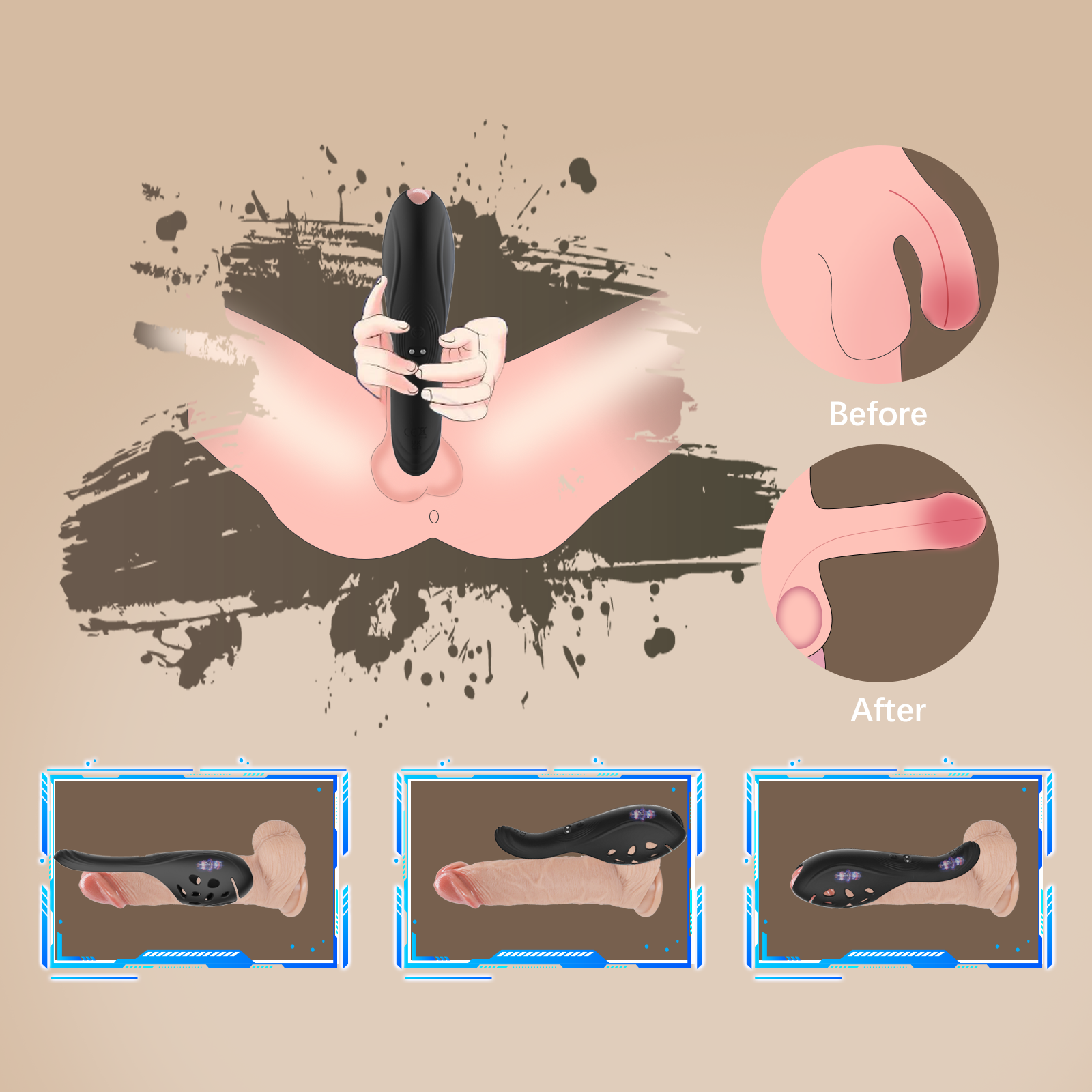 2-in-1 Penis Enlargement Vibrator – Premium Sleeve & Tool by V For Vibes.-2