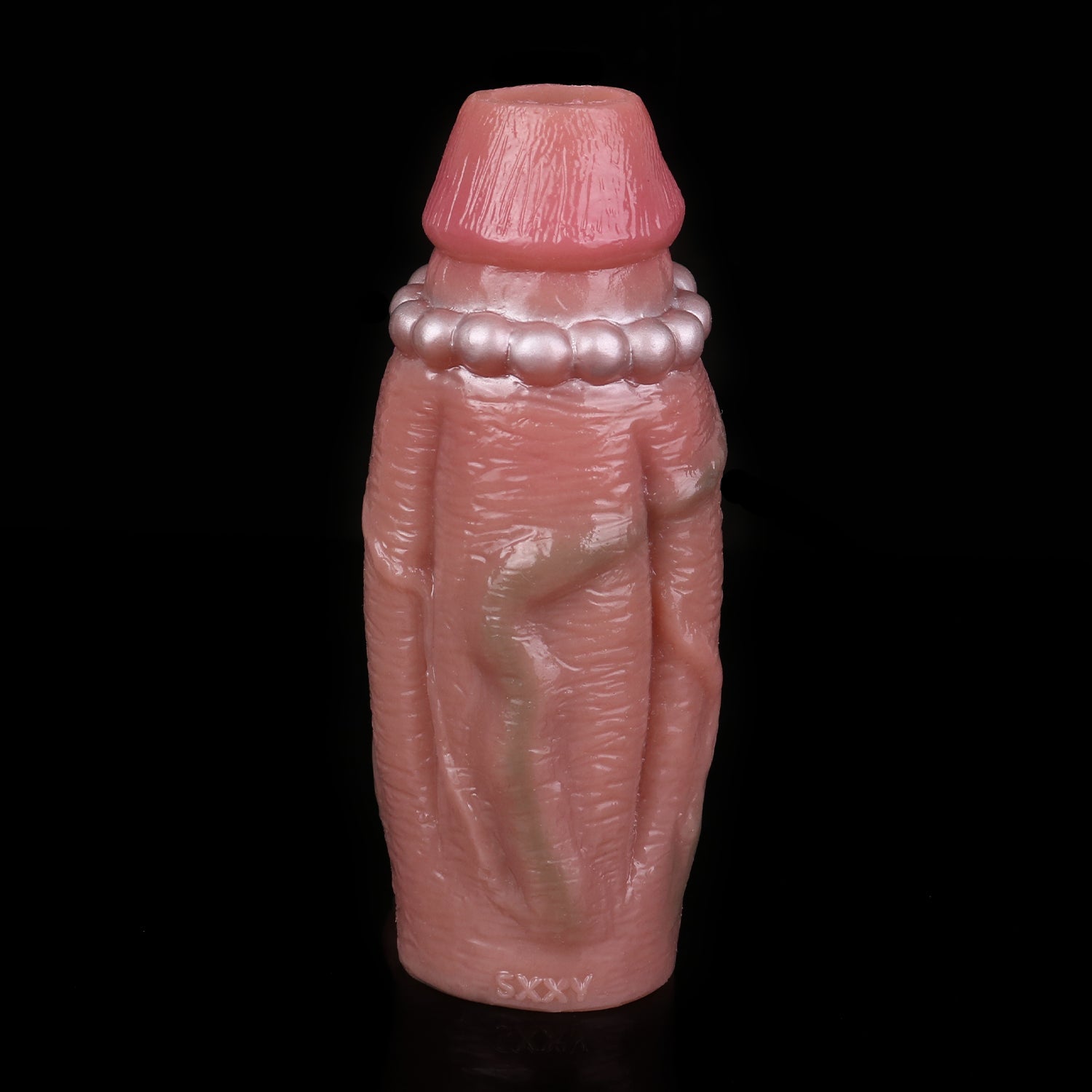 Crown Beaded Girth Realistic Cock Sleeve 6.1-Inch-4