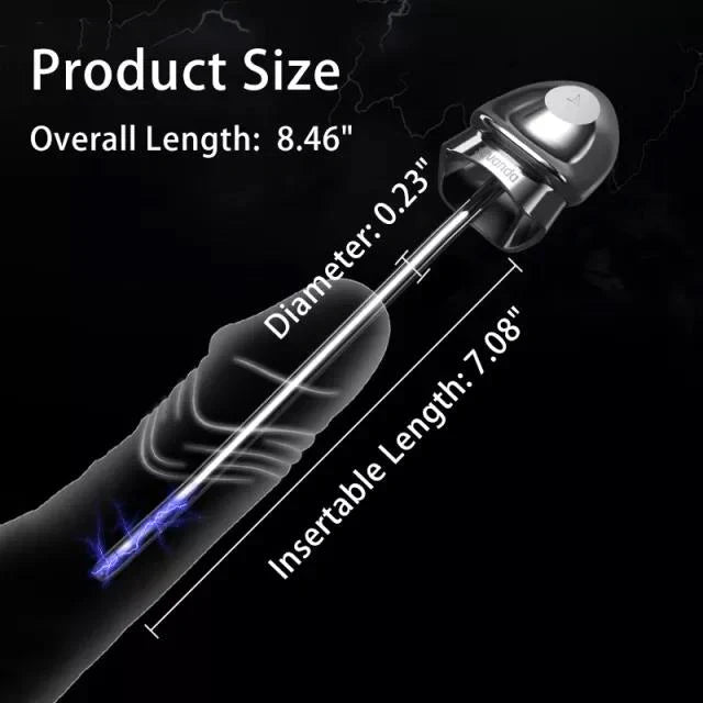 LOCKINK Sevanda Vibrating & Electric Pulse Metal Urethral Sounds-4