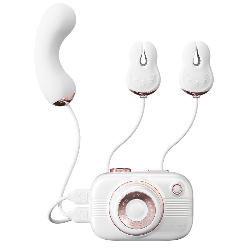 Camera Clit Suction & G-Spot Vibrator with Nipple Clamps App-Controlled-0