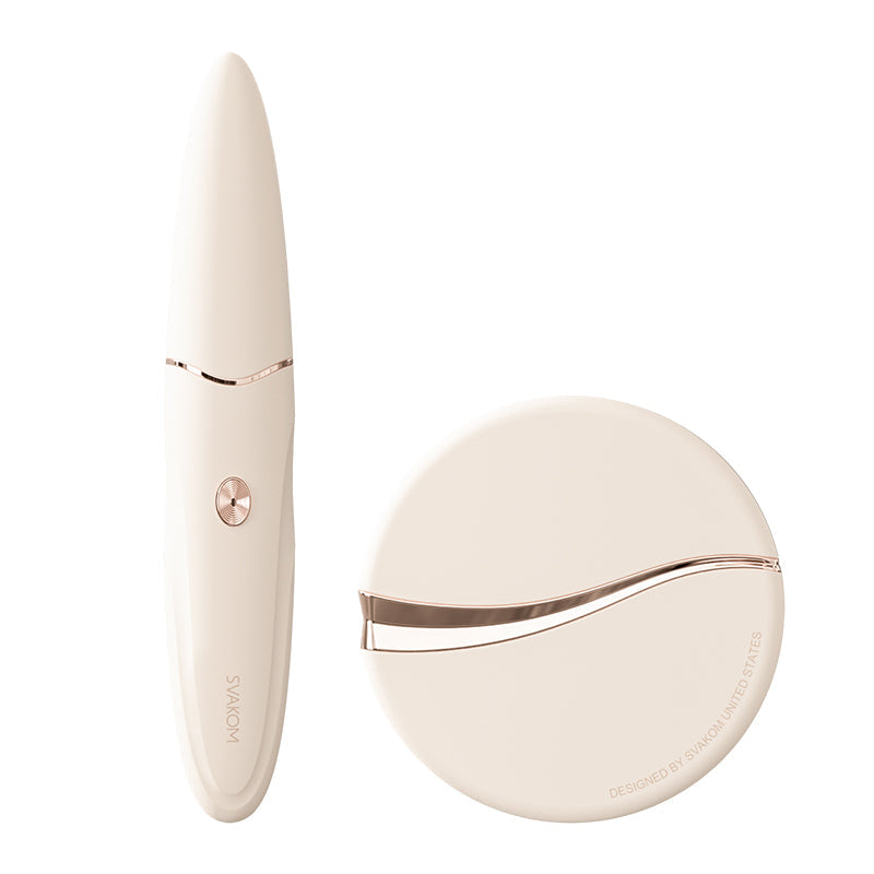 Powder Case Suction Vibrator & Eyebrow Pencil G-Spot Vibrator Set-0
