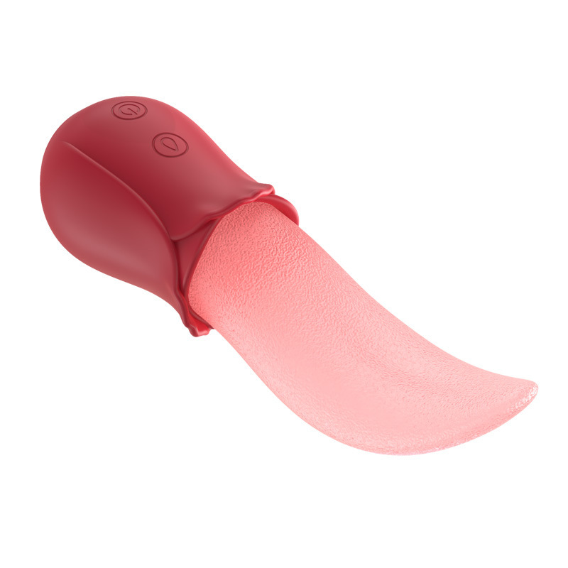 YW Clit & G-Spot Tongue-Licking Rose Vibrator-0