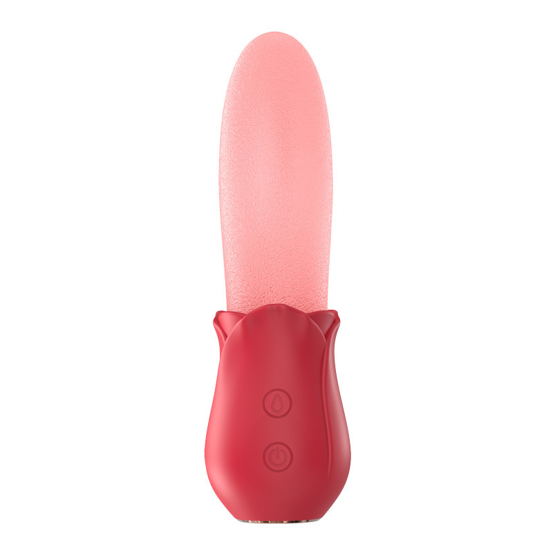 YW Clit & G-Spot Tongue-Licking Rose Vibrator-1