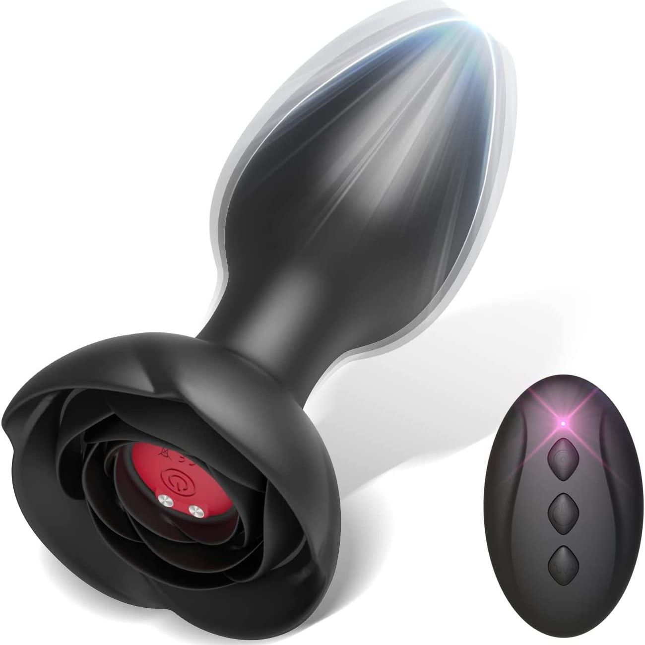 YL Rose Vibrating Butt Plug Remote Controlled-1