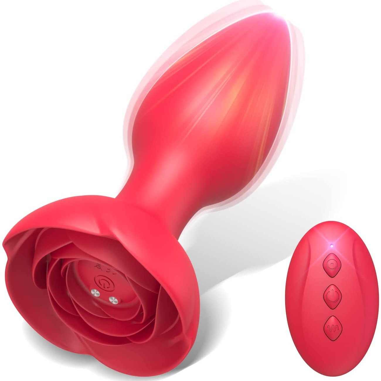 YL Rose Vibrating Butt Plug Remote Controlled-0