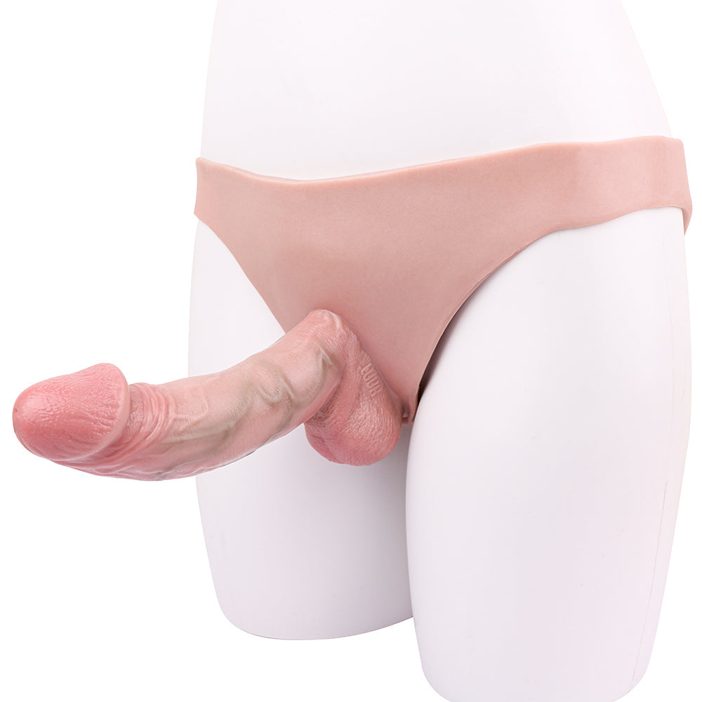 Brian Realistic Hollow Dildo Strap-On Briefs 7.5-inch-0