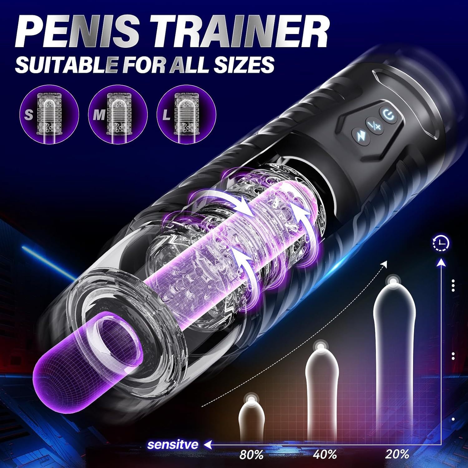 Dark Warrior Rotating & Thrusting Male Masturbator App Controlled-2