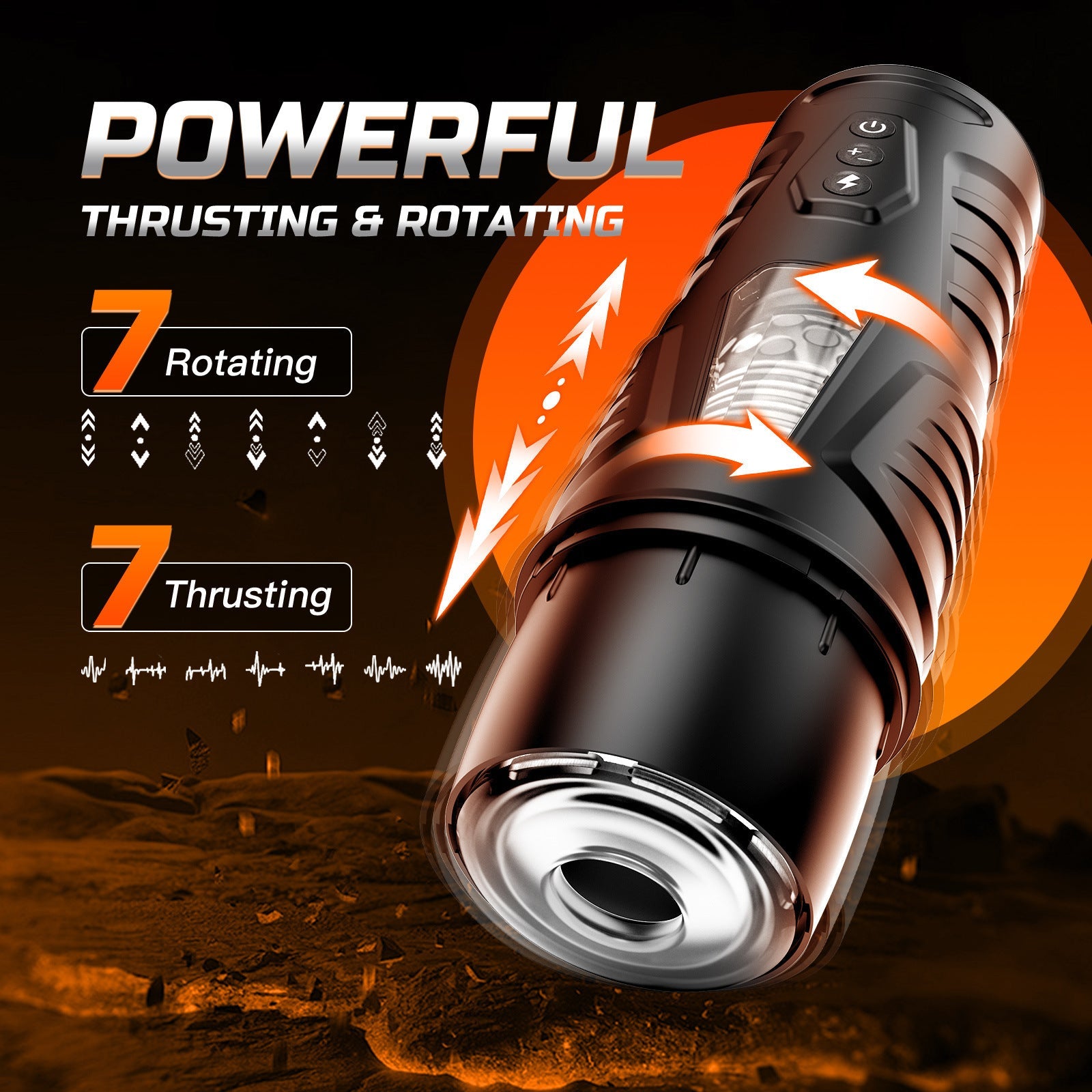 Dark Warrior Rotating & Thrusting Male Masturbator App Controlled-1