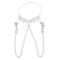Heart & Bow Crystal Chain Nipple Clamps with Collar-0