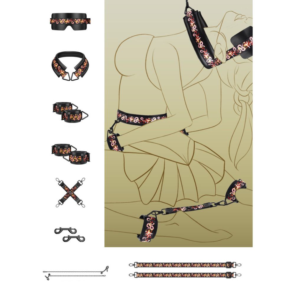 LOCKINK Flowering Serpent Leather Bondage Restraint Set-2