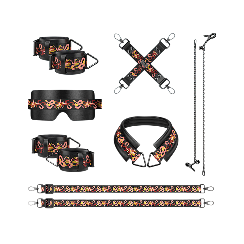 LOCKINK Flowering Serpent Leather Bondage Restraint Set-5