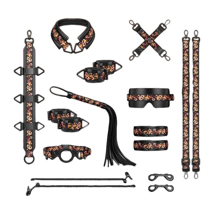 LOCKINK Flowering Serpent Leather Bondage Restraint Set-0