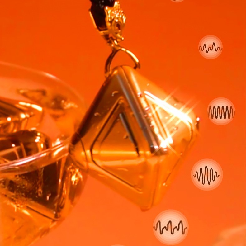 LOCKINK Gold Cube Metal Pendant Clit Vibrating Egg-3