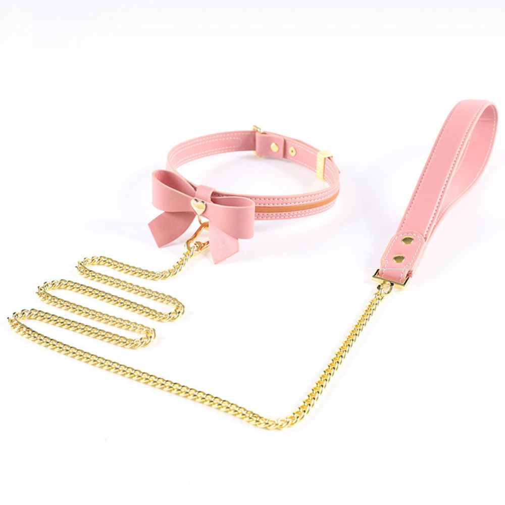 LOCKINK Heart Butterfly Leather Collar & Leash Set-5