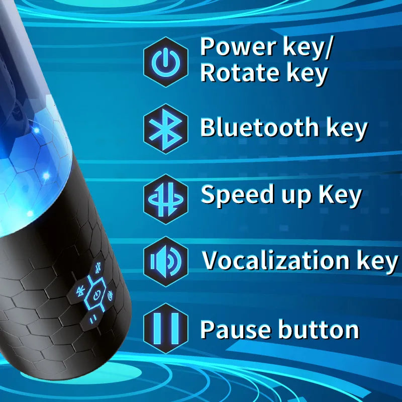 OMYSKY SwardsMan Thrusting & Roataing Male Masturbator Bluetooth-4