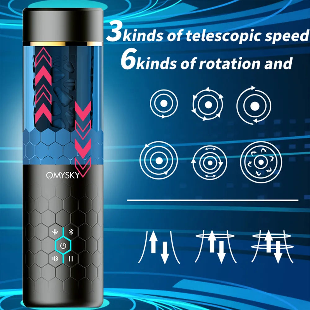 OMYSKY SwardsMan Thrusting & Roataing Male Masturbator Bluetooth-2