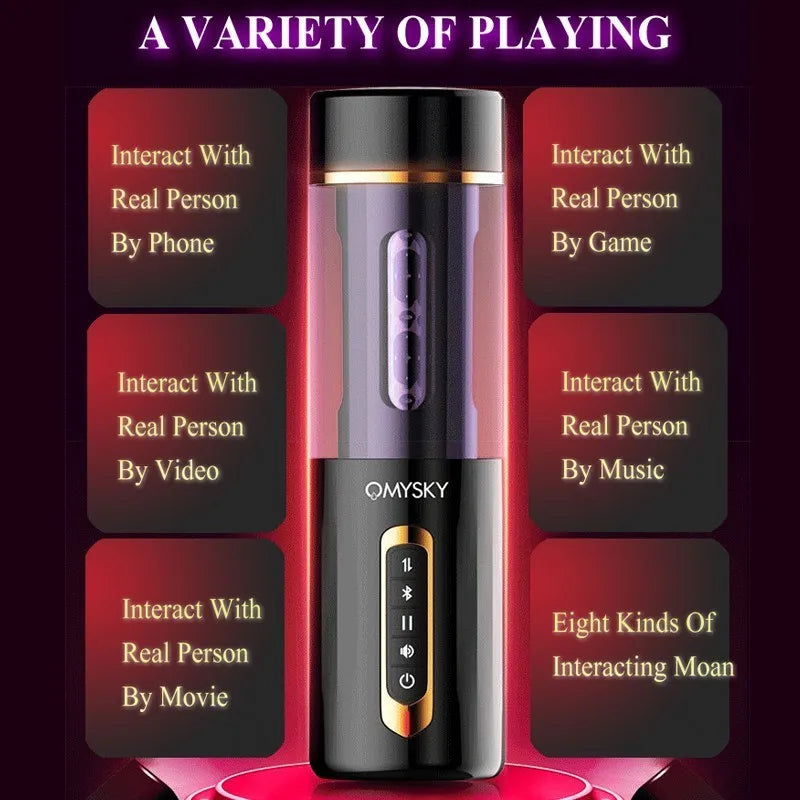 OMYSKY Wolf Thrusting & Rotaing Male Masturbator Bluetooth-3