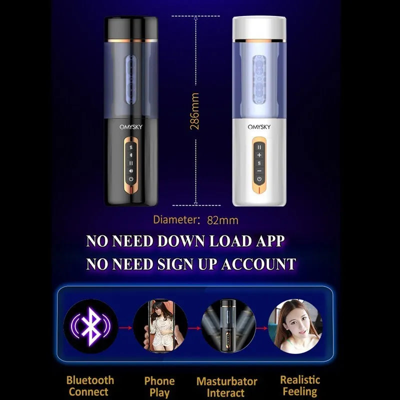 OMYSKY Wolf Thrusting & Rotaing Male Masturbator Bluetooth-4