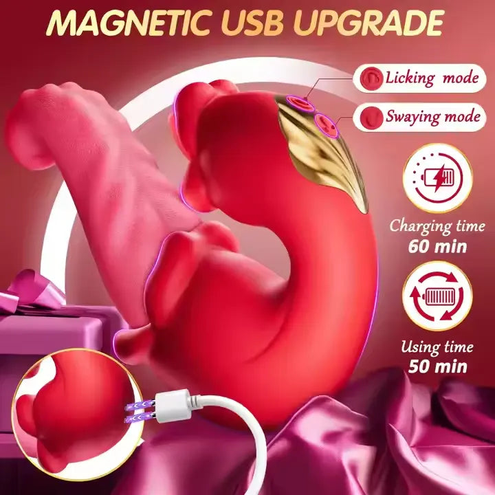 Oronova OpalSway Licking & Swinging G-Spot Rose Vibrator-4