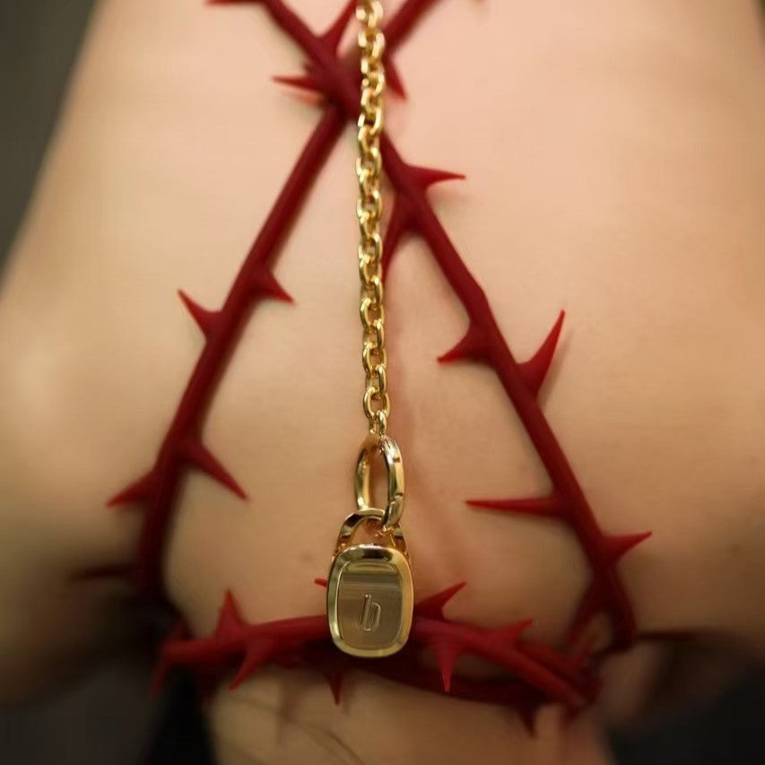 QINGNAN Thorn Bondage Restraint Kit with Ball Gag, Collar, Handcuffs & Ropes-4