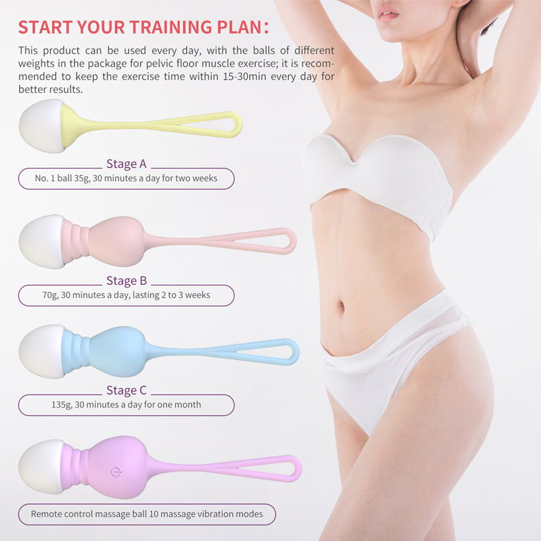 SIIHO Wearable Vibrating Kegel Balls 4 Piece Set Remote Controlled-2