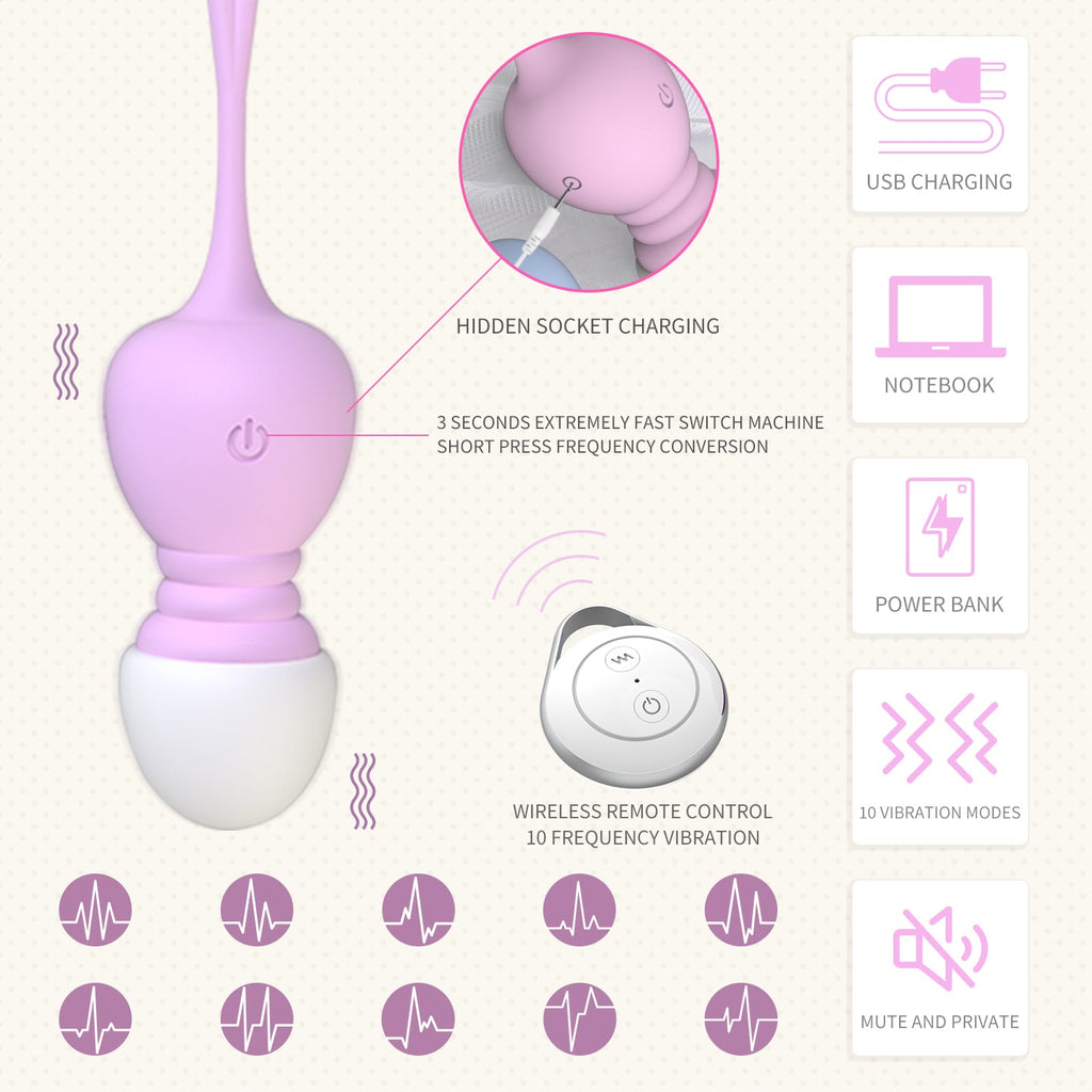 SIIHO Wearable Vibrating Kegel Balls 4 Piece Set Remote Controlled-3