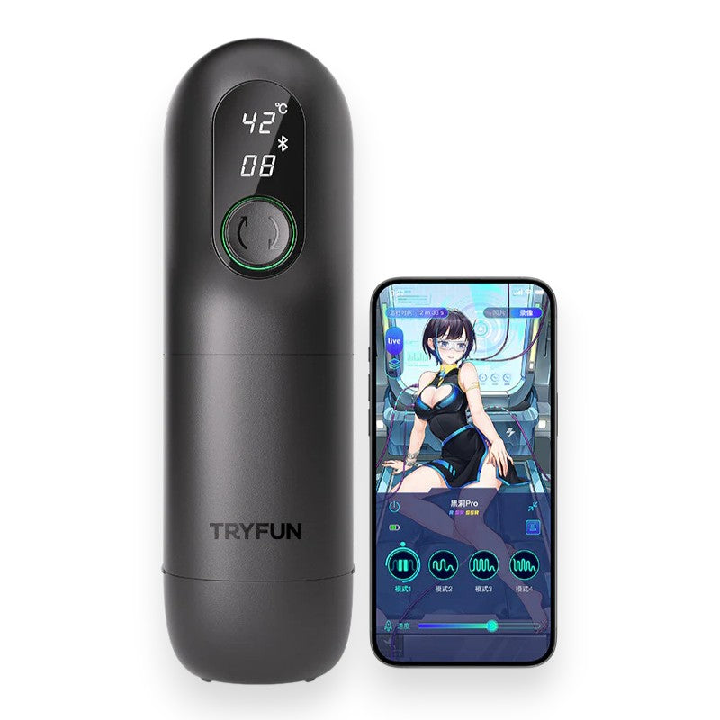 TRYFUN Black Hole Pro Thrusting & Heating Male Masturbator App Controlled-0