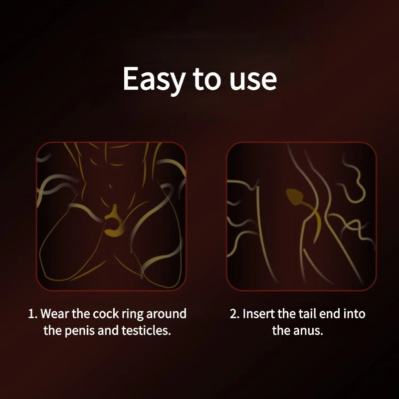 UEKOU BD Puppy Prostate Massager with Cock Ring App Controlled-2