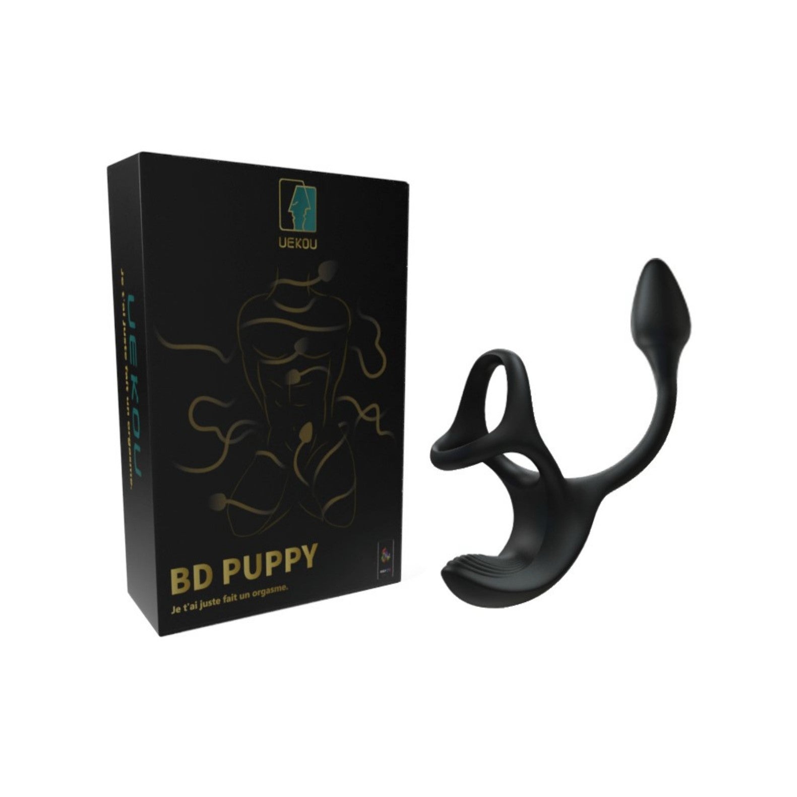 UEKOU BD Puppy Prostate Massager with Cock Ring App Controlled-4